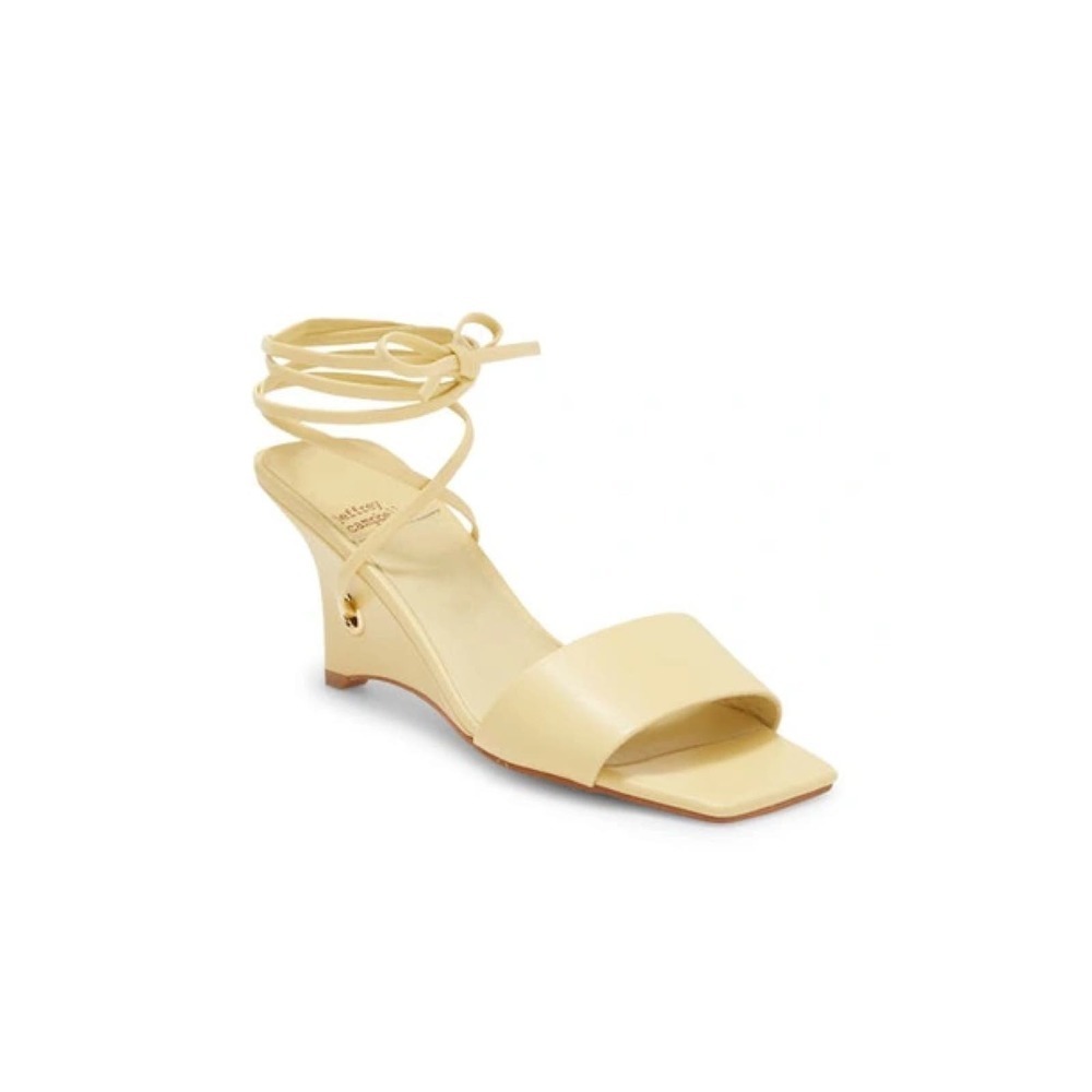 Jeffrey Campbell Ready 2 Go Ankle Wrap Wedge Sandal Yellow Size 6.5